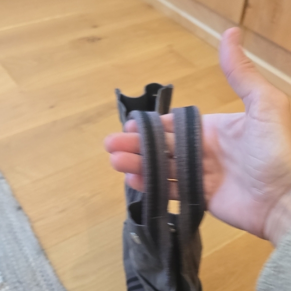 Hermes Gray Canvas Tote Black Stripes, GUC, Quiet Luxury, French Chic, Unisex - Picture 7 of 9